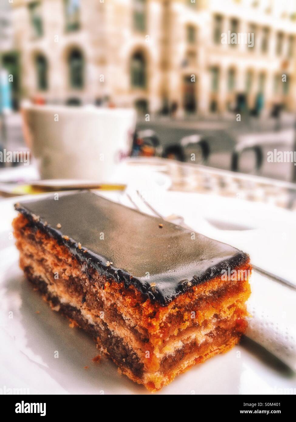 Ungherese torta Zserbo, Budapest, Ungheria - Immagine stock catturata con smartphone