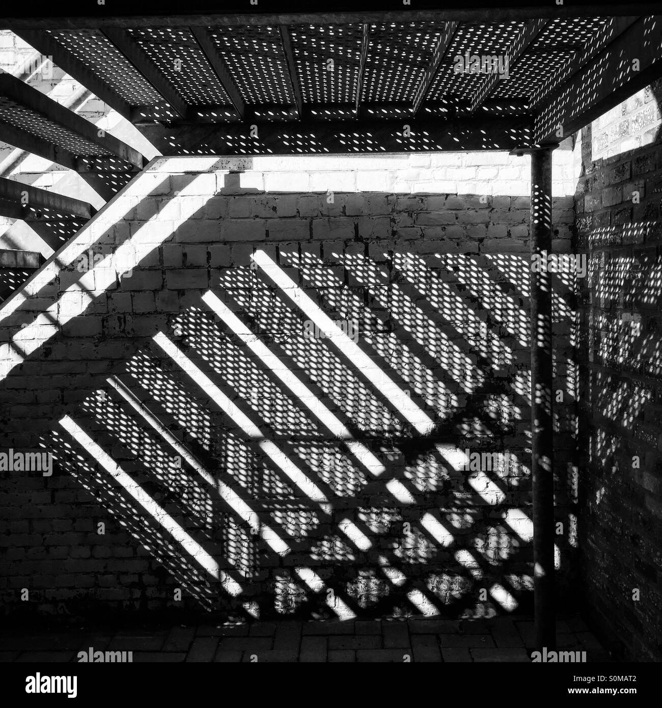 Schaduw trappen parcheggio Foto Stock