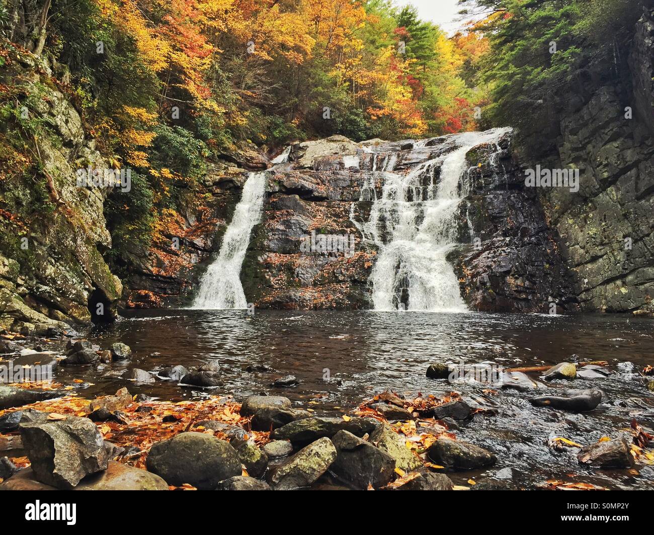 Laurel cade, Carter County Tennessee, lungo l'Appalachian Trail in autunno Foto Stock