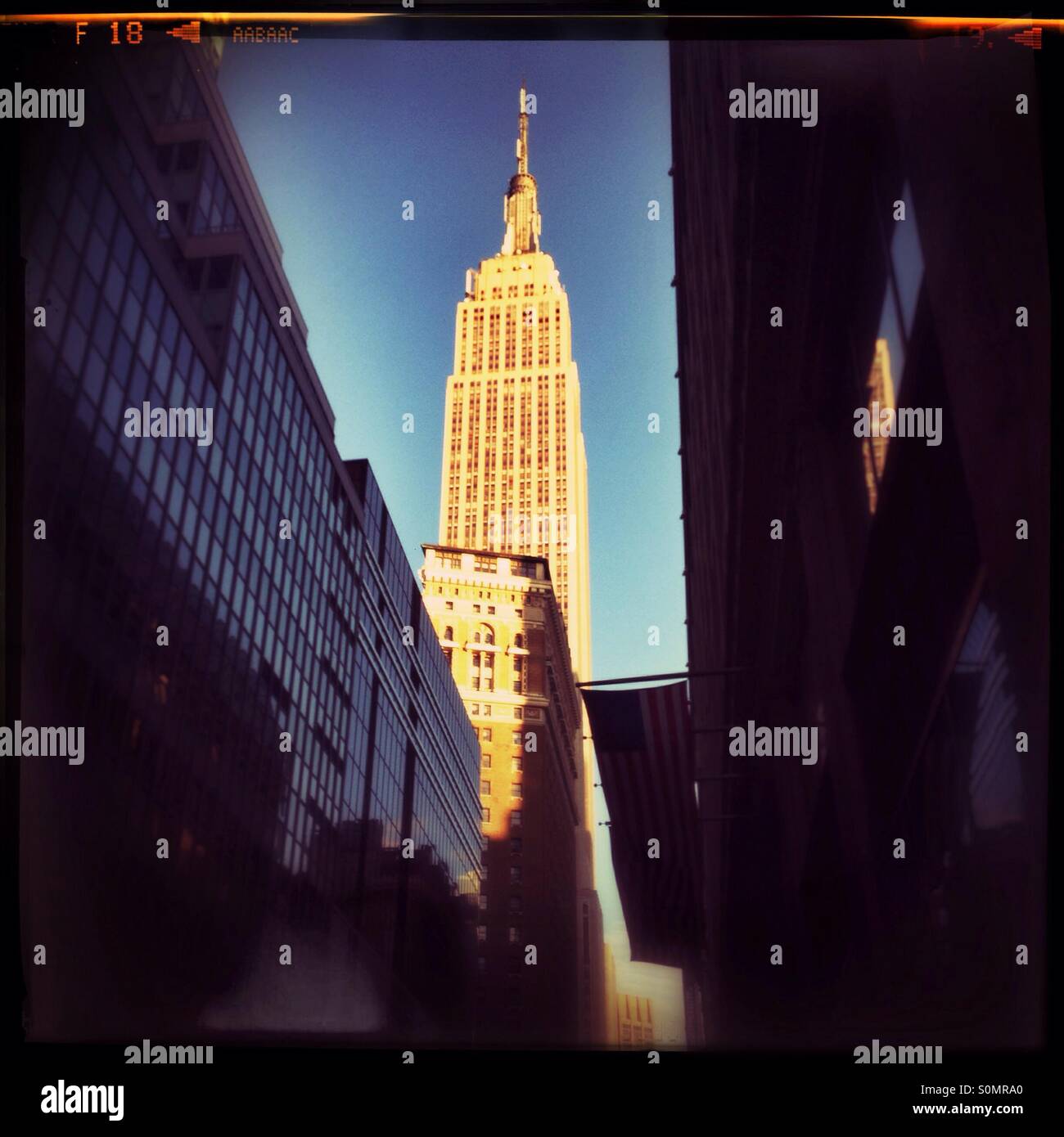 Empire State Building,Manhattan, New York City, Stati Uniti d'America - Immagine stock catturata con smartphone