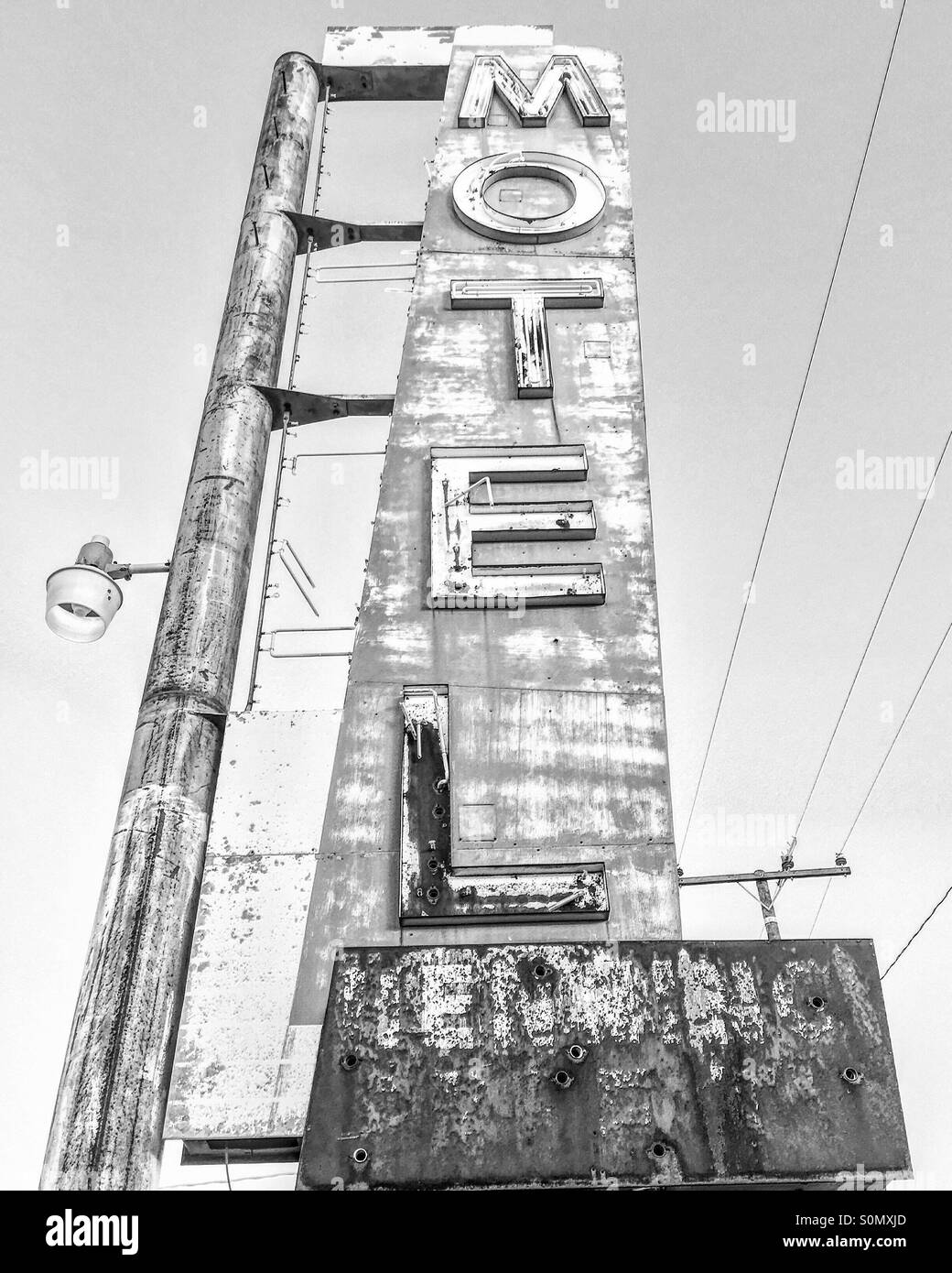 Hotel vecchio segno Route 66 Foto Stock