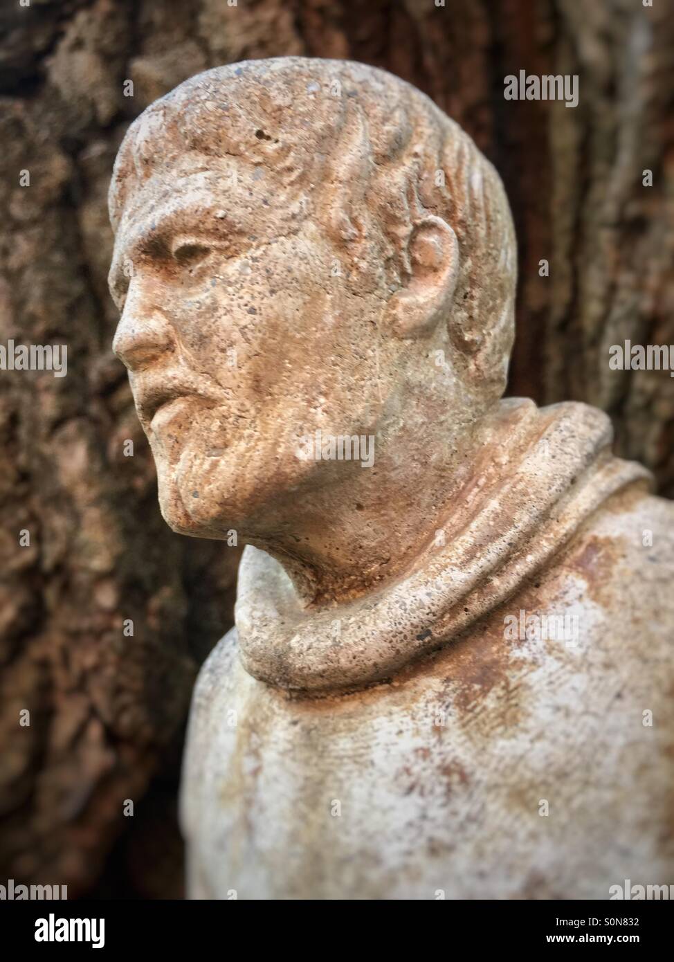 Statua di un uomo che guarda a sinistra Foto Stock