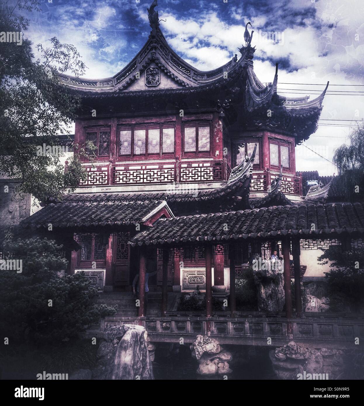 Il Giardino Yu Yuan cinese di Shanghai Foto Stock
