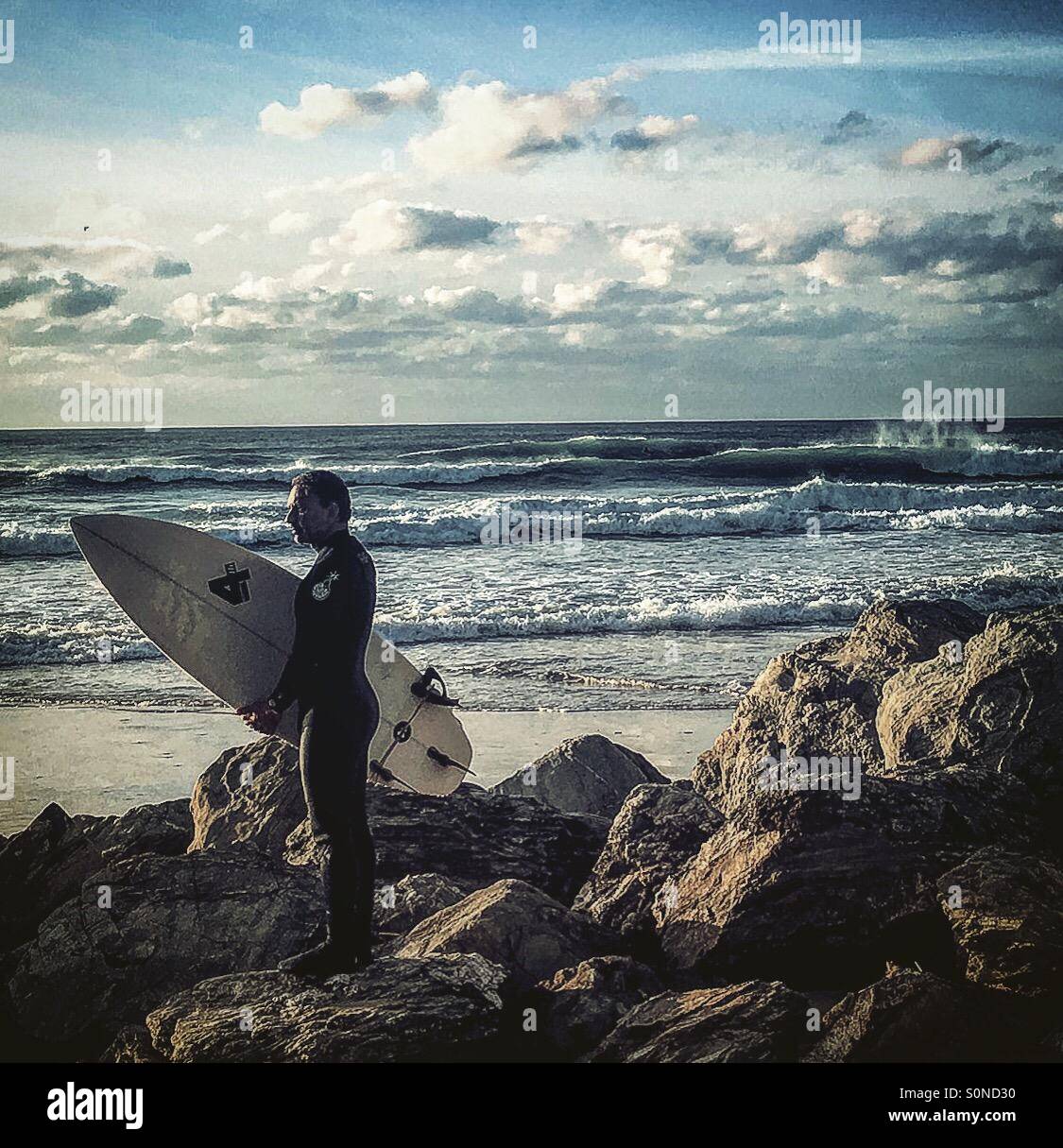 Solitaria vita di Surf Foto Stock