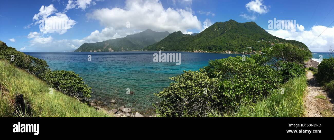 Soufriere bay in Dominica Foto Stock