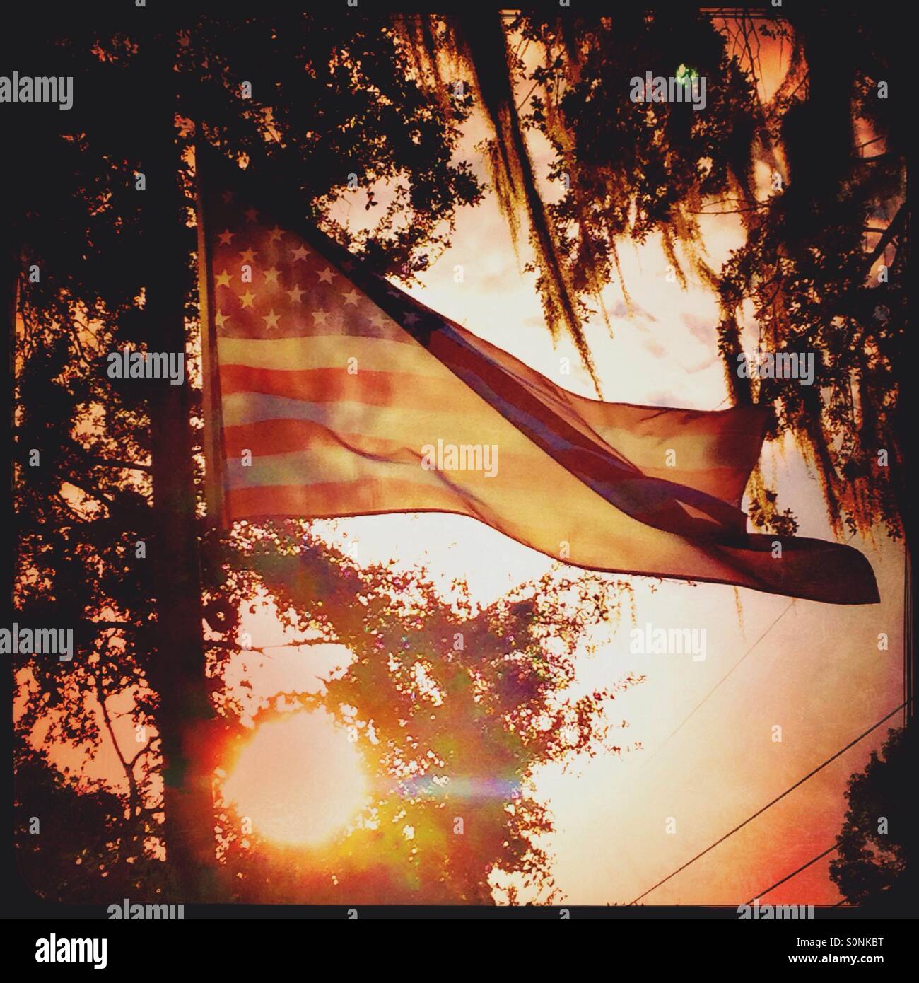 Bandiera americana - Immagine stock catturata con smartphone