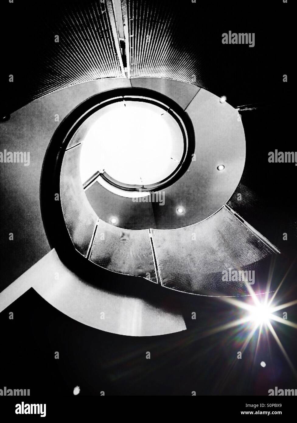 Spirale e luce Foto Stock