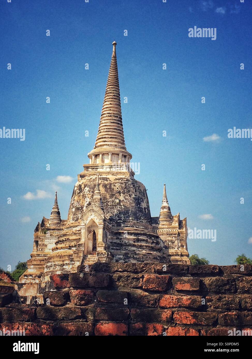 I resti di un tempio in Ayutthaya, Thailandia Wat Phra Si Sanphet Foto Stock