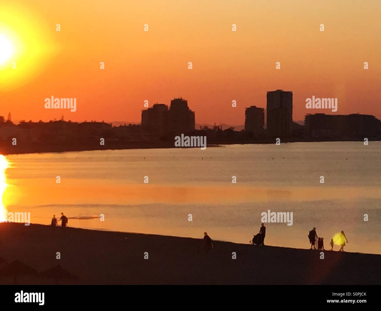 La Manga spiaggia al tramonto Foto Stock