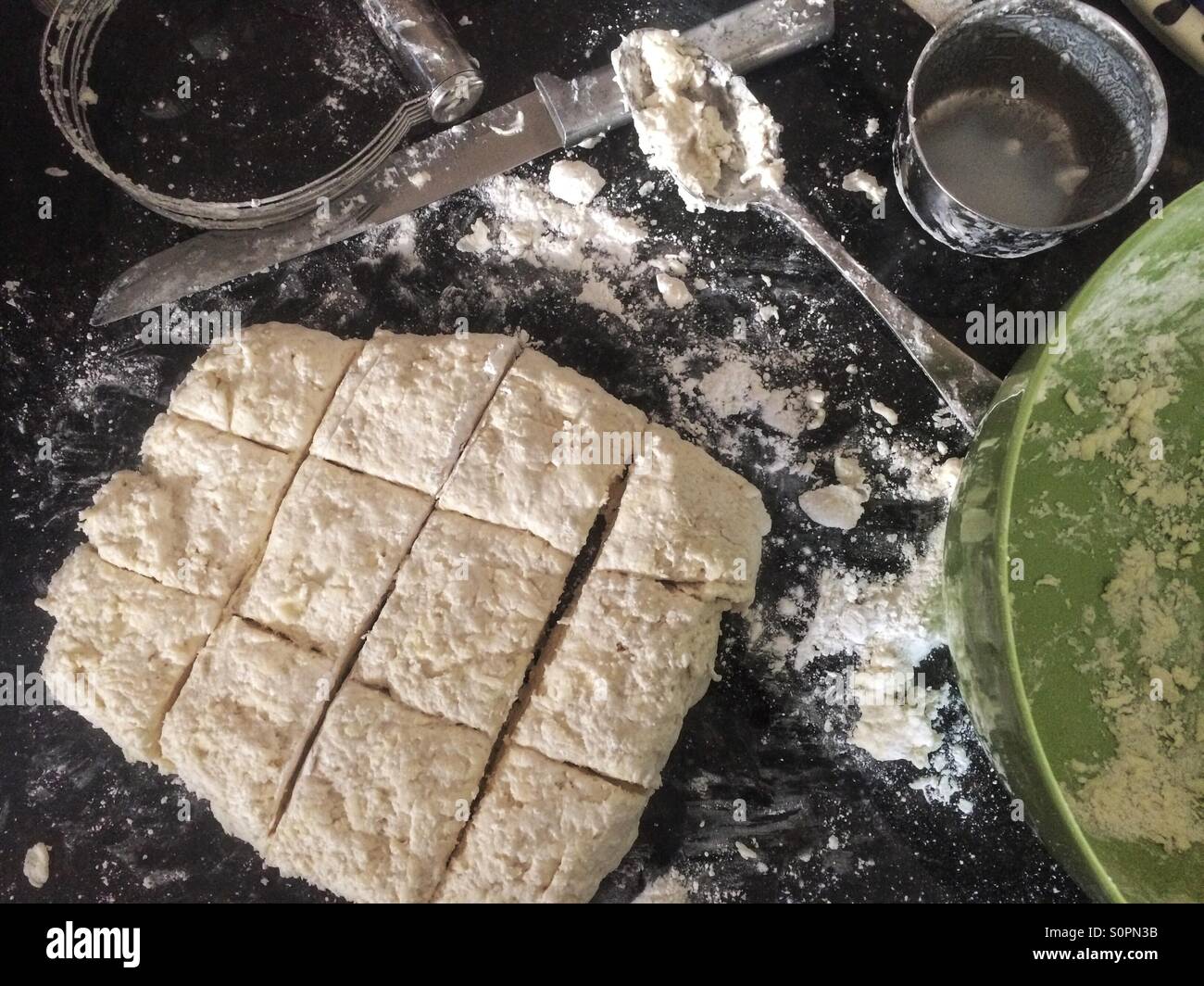 Lo stile del sud dei biscotti fatti, South Carolina, STATI UNITI D'AMERICA - Immagine stock catturata con smartphone