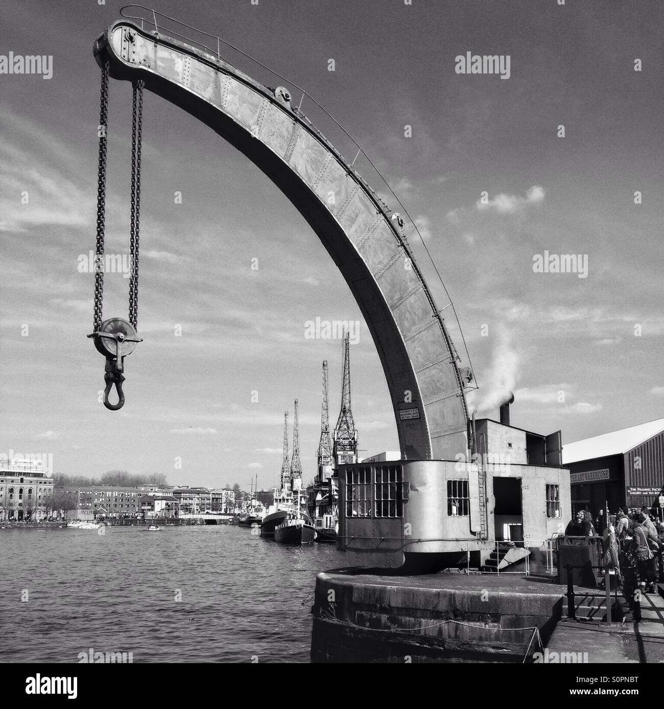 Fairbairn gru a vapore in vapore, Bristol, Inghilterra - Immagine stock catturata con smartphone