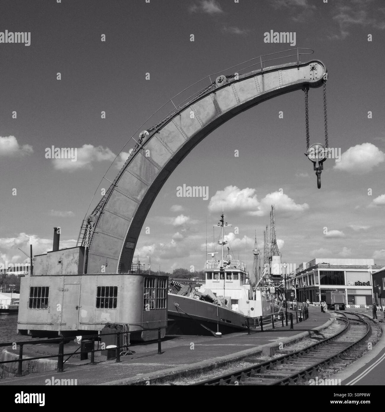 Fairbairn gru a vapore, Bristol, Inghilterra - Immagine stock catturata con smartphone