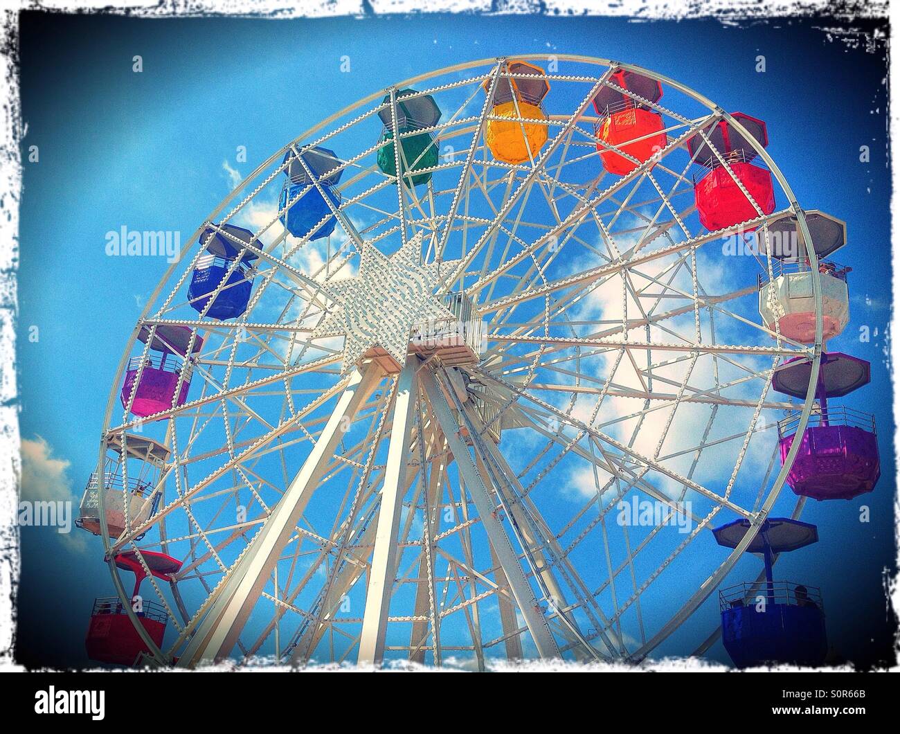 Ruota panoramica Ferris in Barcellona, Spagna Foto Stock