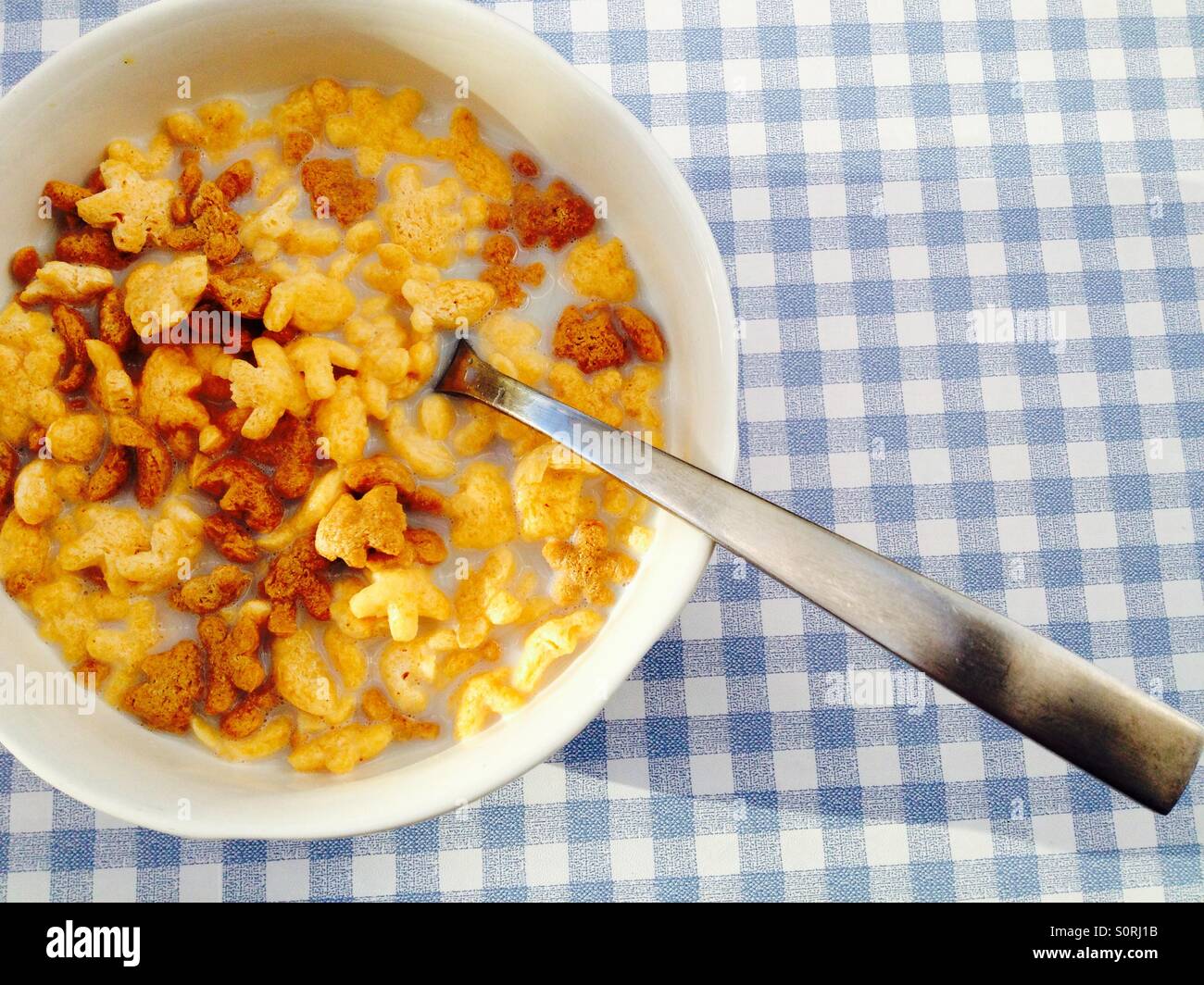 Ciotola di Kellogg's riso Krispies multi-forme di granella Foto Stock