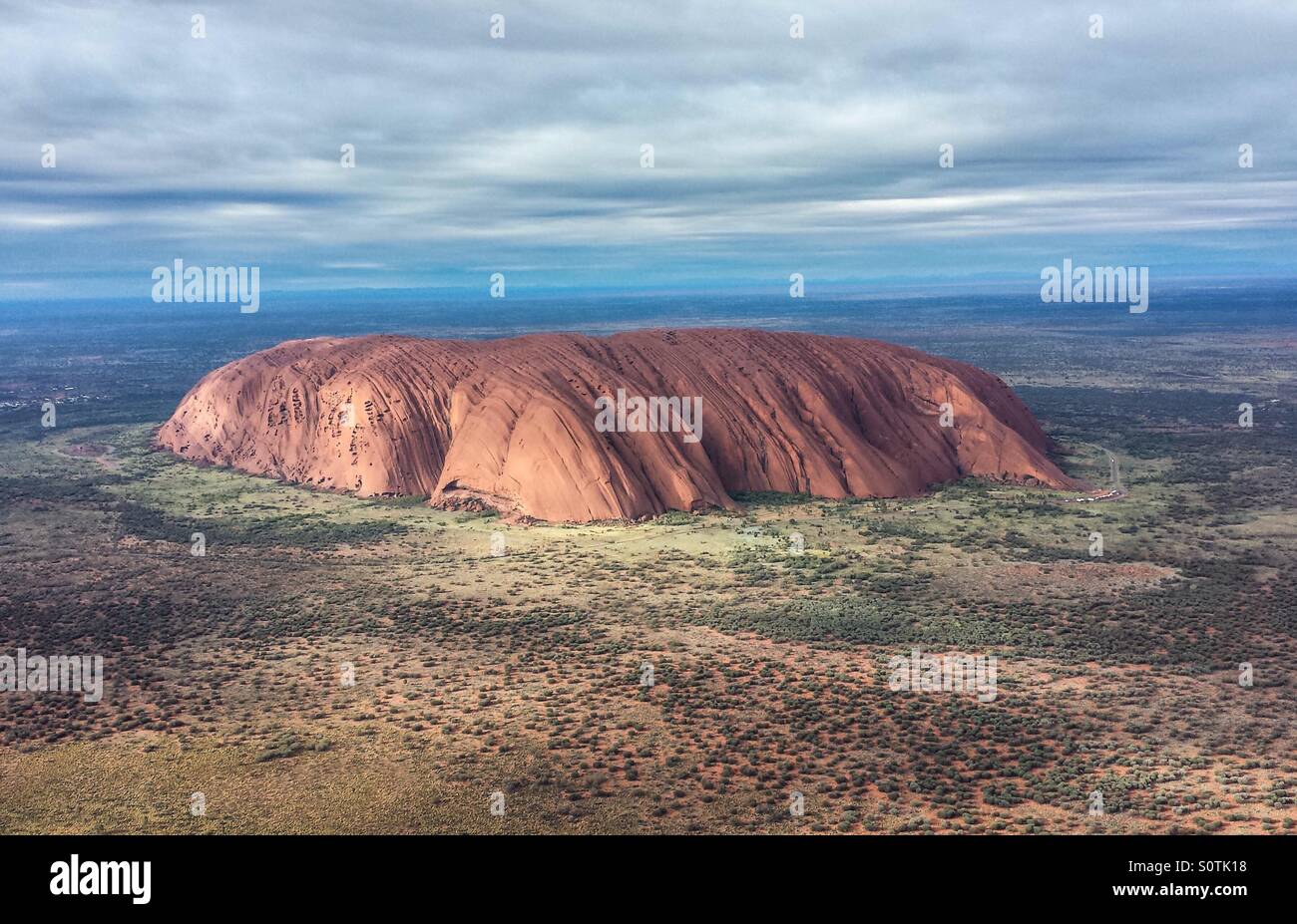 Birdseye vedute di Uluru Foto Stock