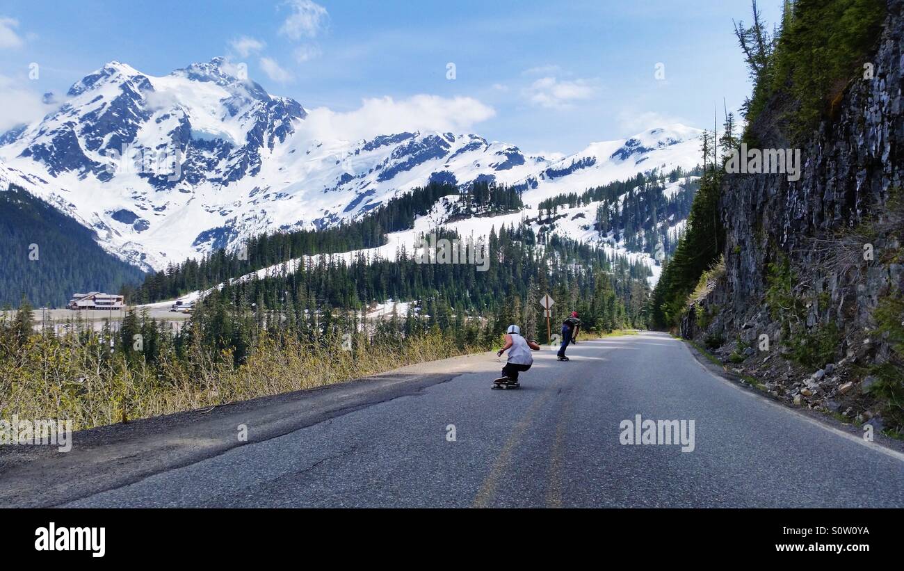 Estate lo skateboard a Mount Baker Washington. Foto Stock