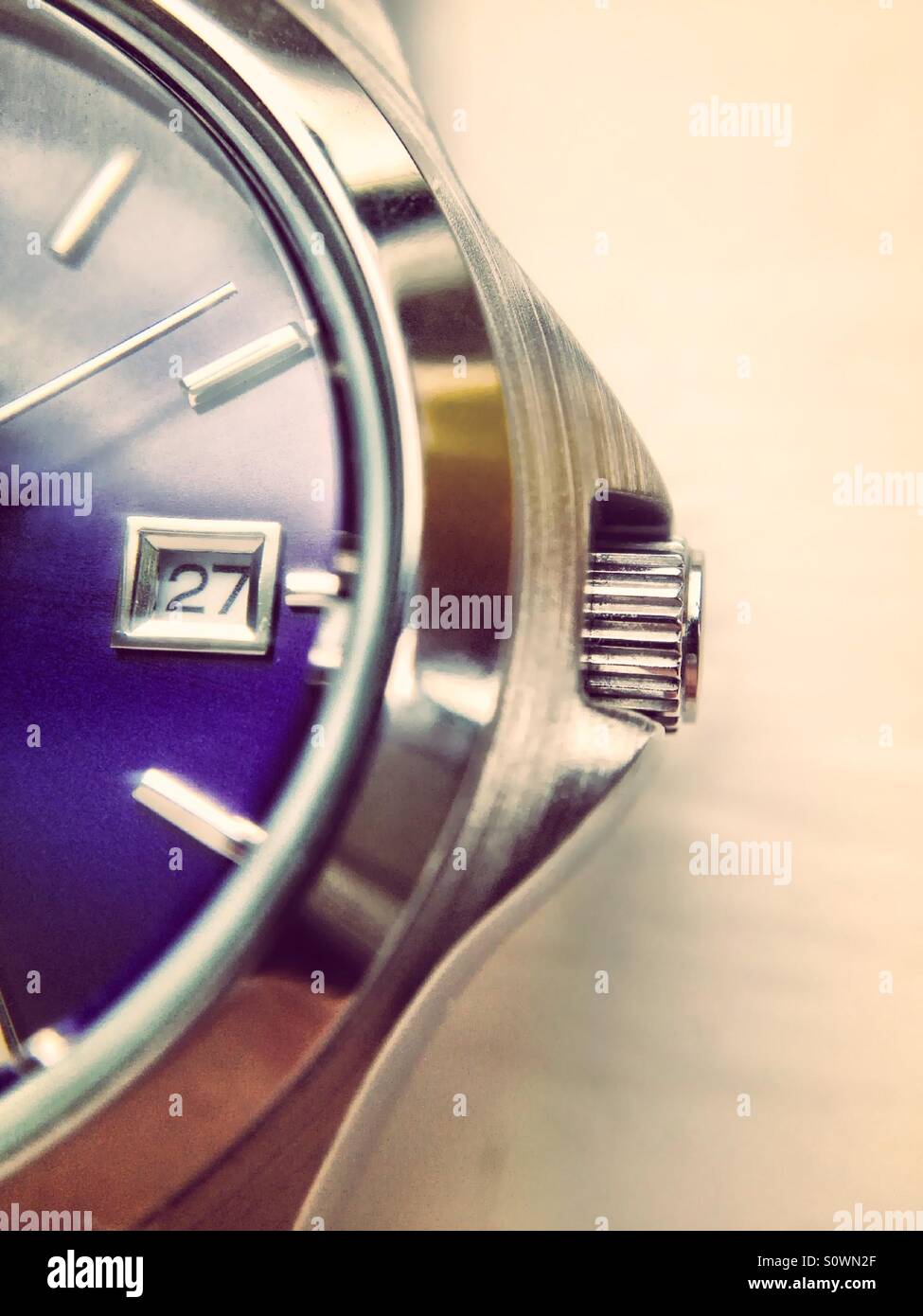 Close up di un quadrante di orologio - Immagine stock catturata con smartphone
