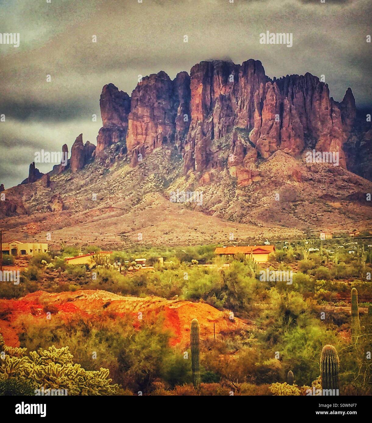 Superstition Mountains Foto Stock