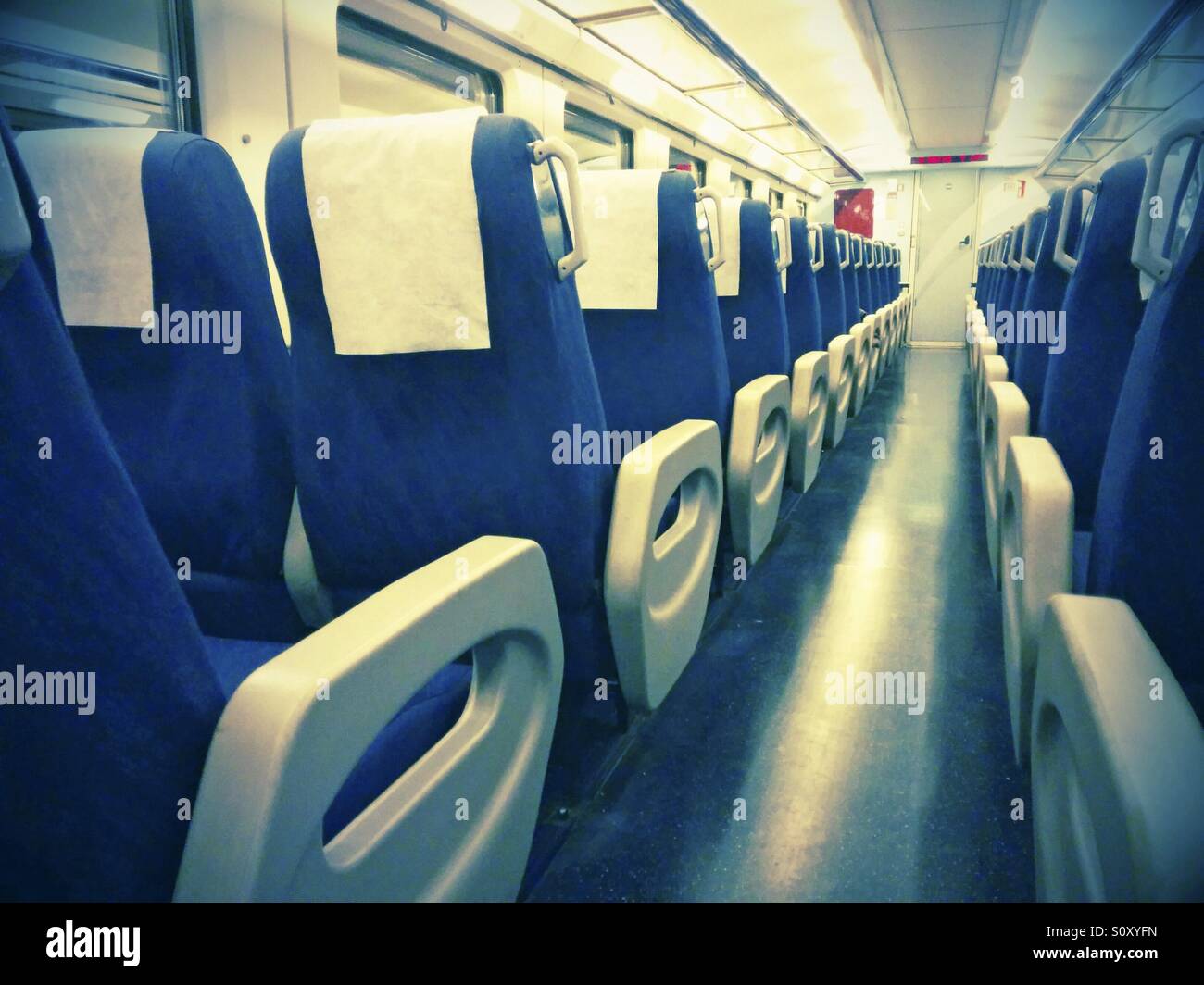 Treno all'interno. Foto Stock