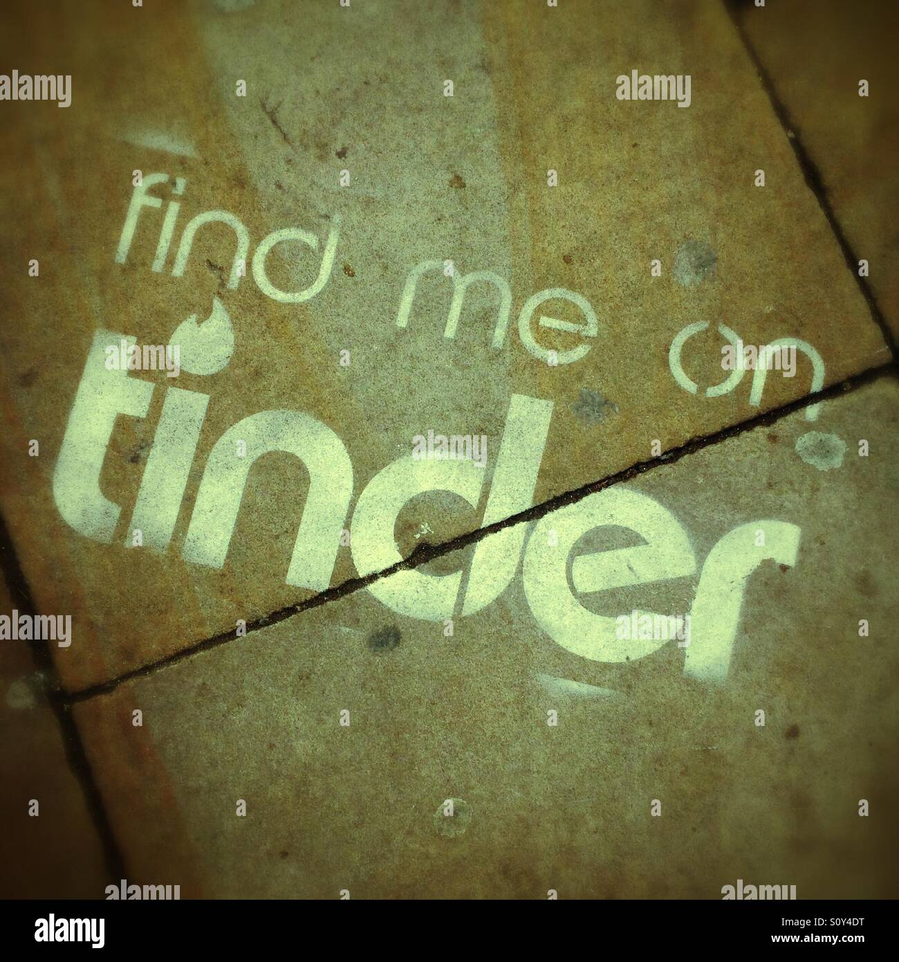 Street spot per la Tinder dating app. Foto Stock