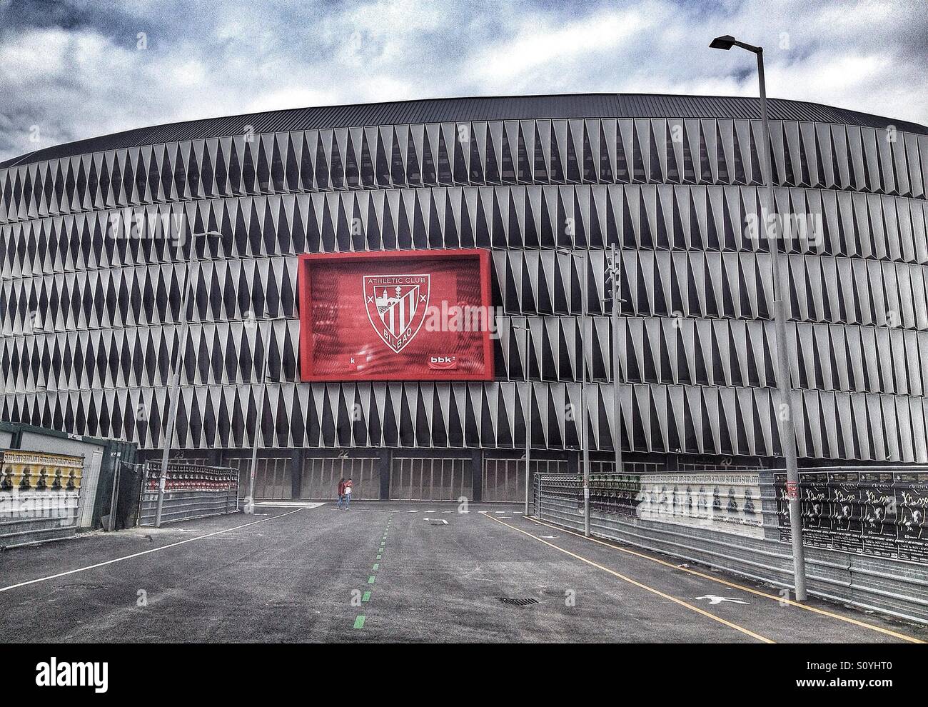Vista di stadio di calcio San Mames a Bilbao, Spagna Foto Stock