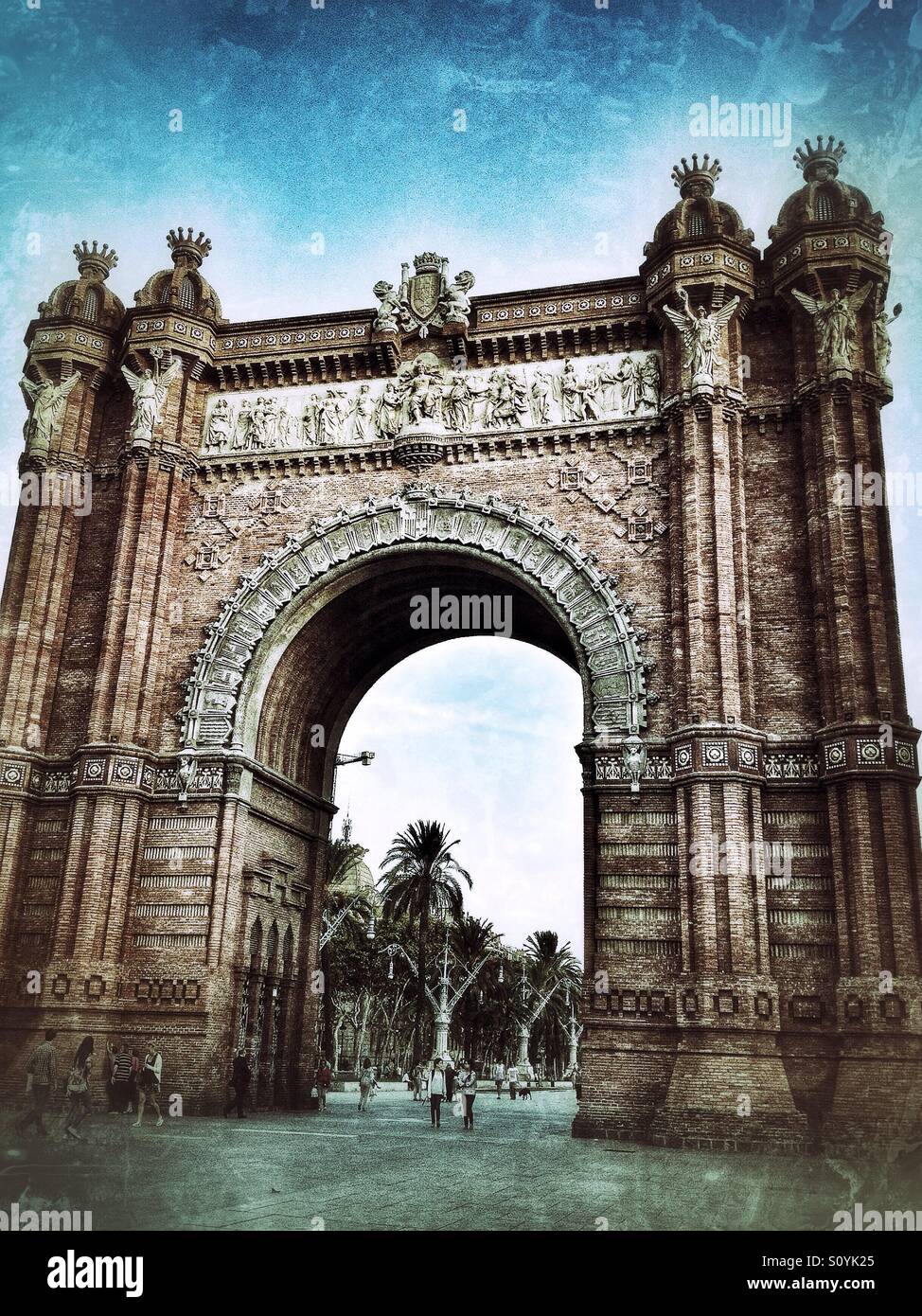 Arc de Triomf a Barcellona, Spagna Foto Stock