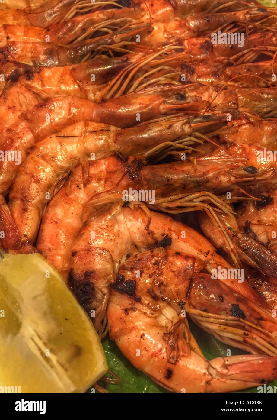 Gamberetti arrosti - Immagine stock catturata con smartphone