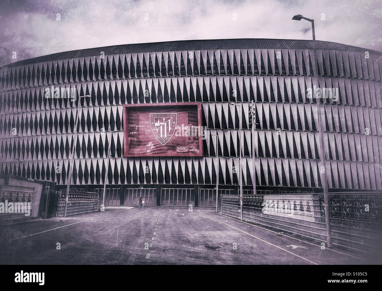 Vista di stadio di calcio San Mames a Bilbao, Spagna Foto Stock