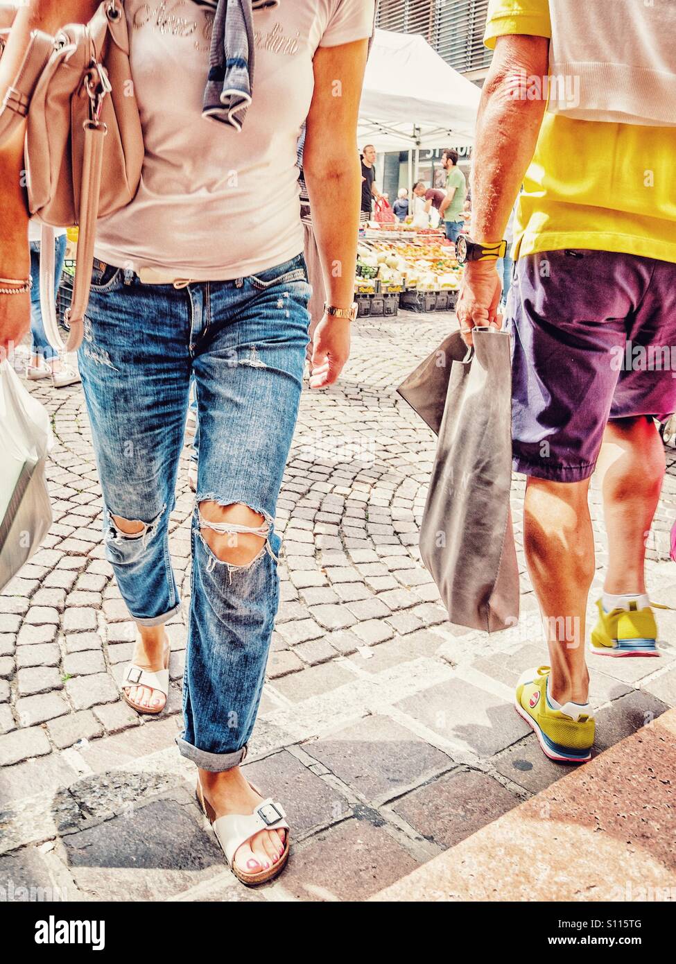 Jeans strappati Foto Stock