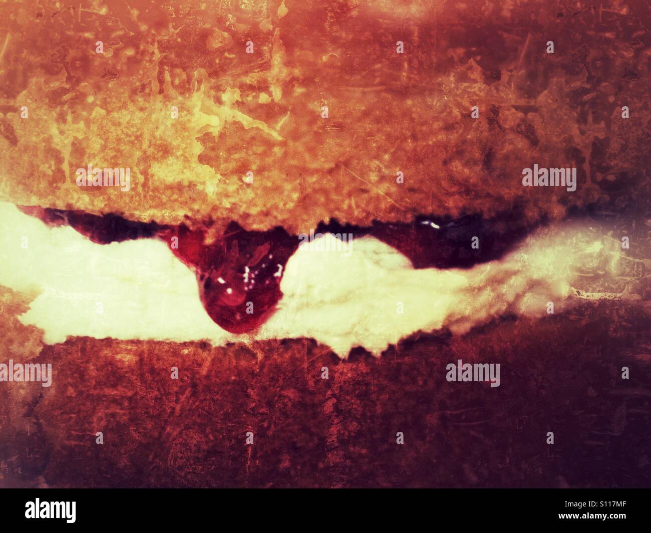 Victoria sponge cake - Immagine stock catturata con smartphone