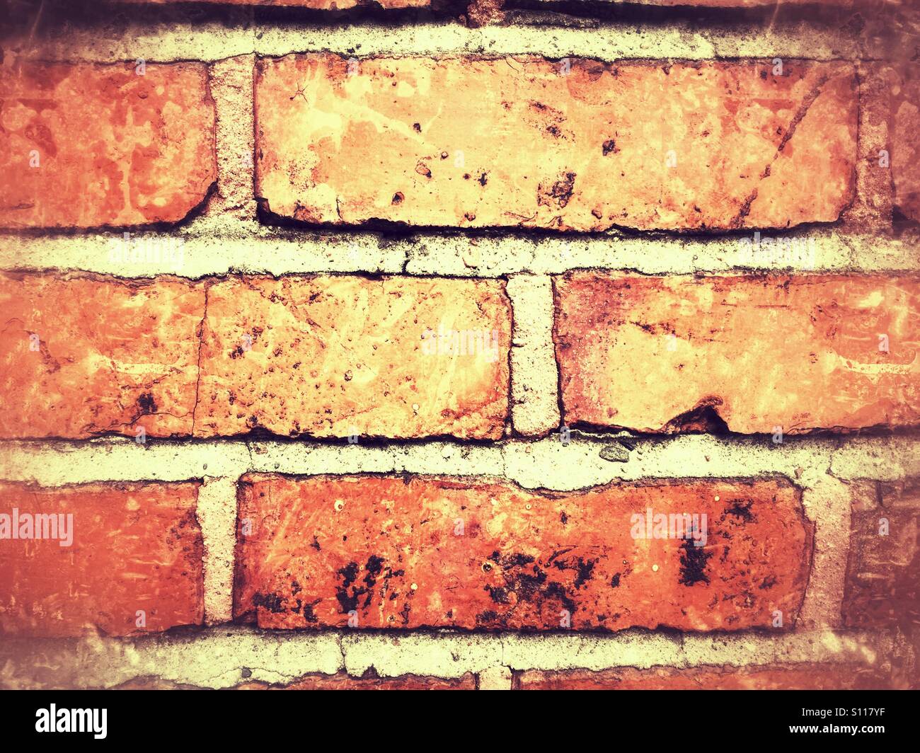 Muro di mattoni rosso - Immagine stock catturata con smartphone