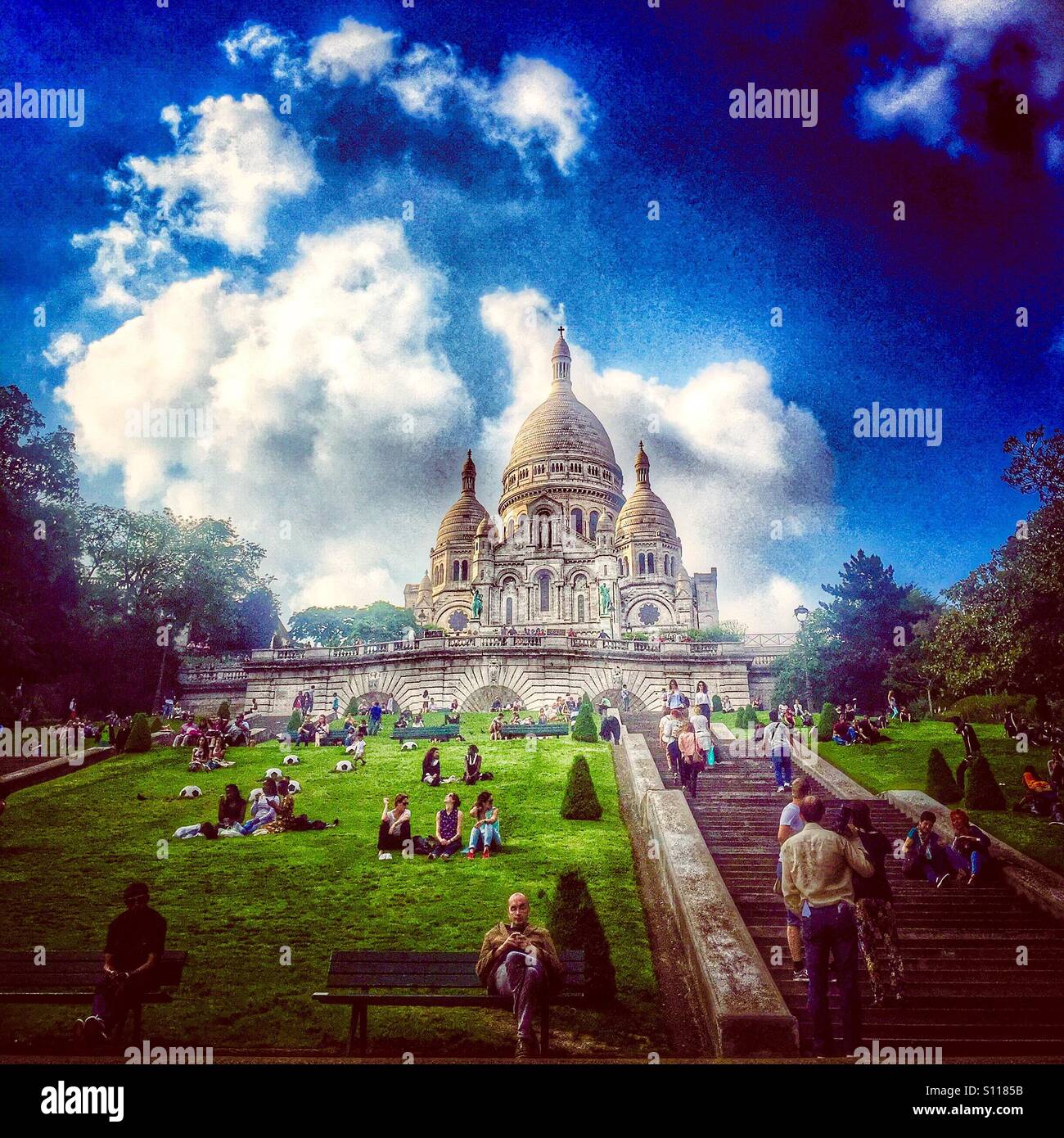 Basilica del Sacro Cuore di Parigi Foto Stock