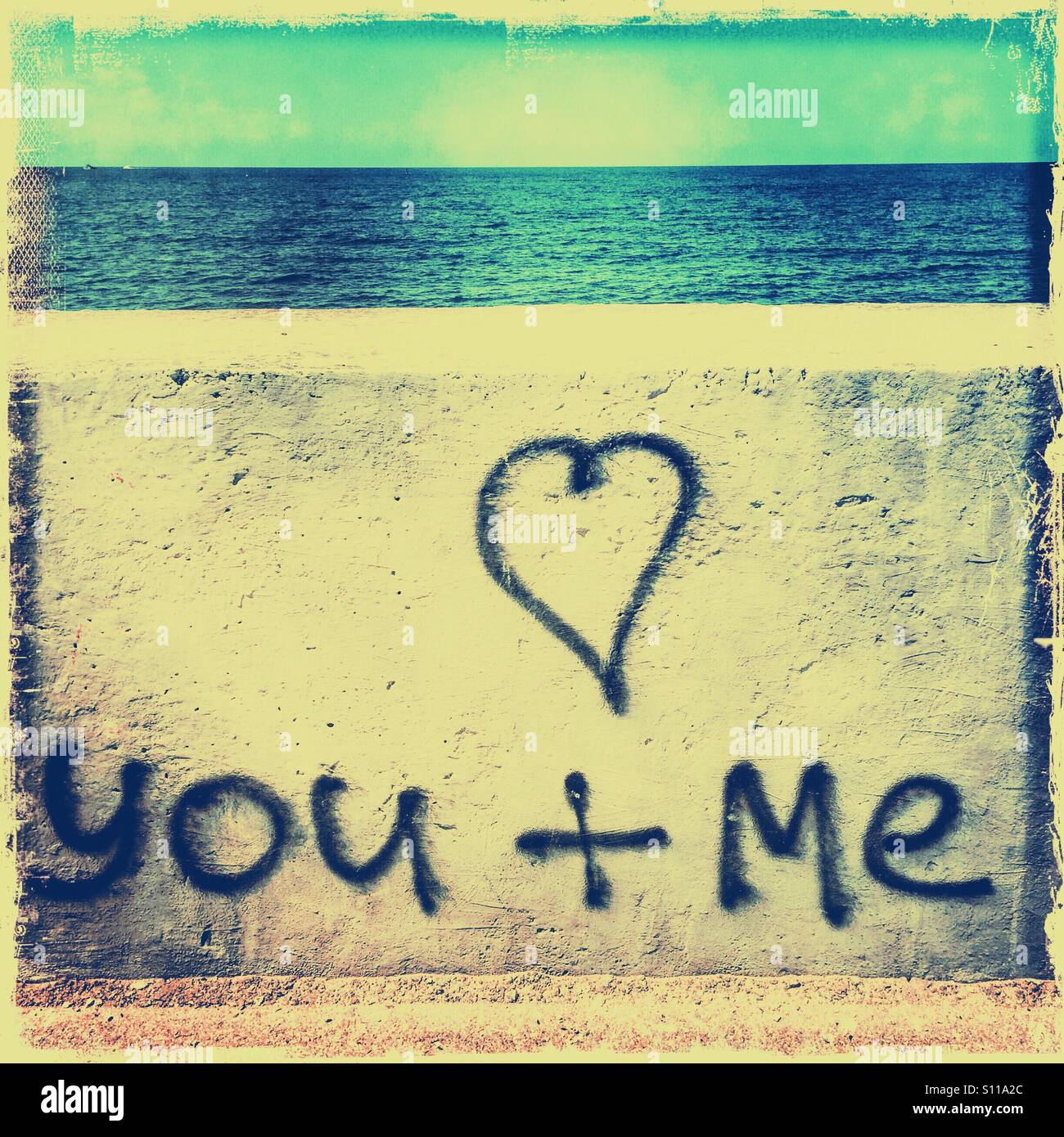 Graffiti del Mar Nero, Sebastopol, Crimea - Immagine stock catturata con smartphone