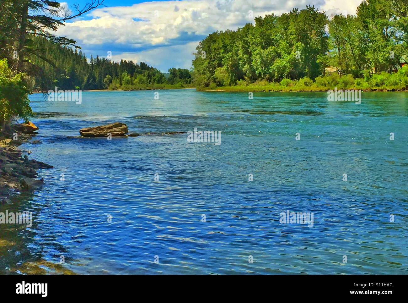Bow River - Immagine stock catturata con smartphone