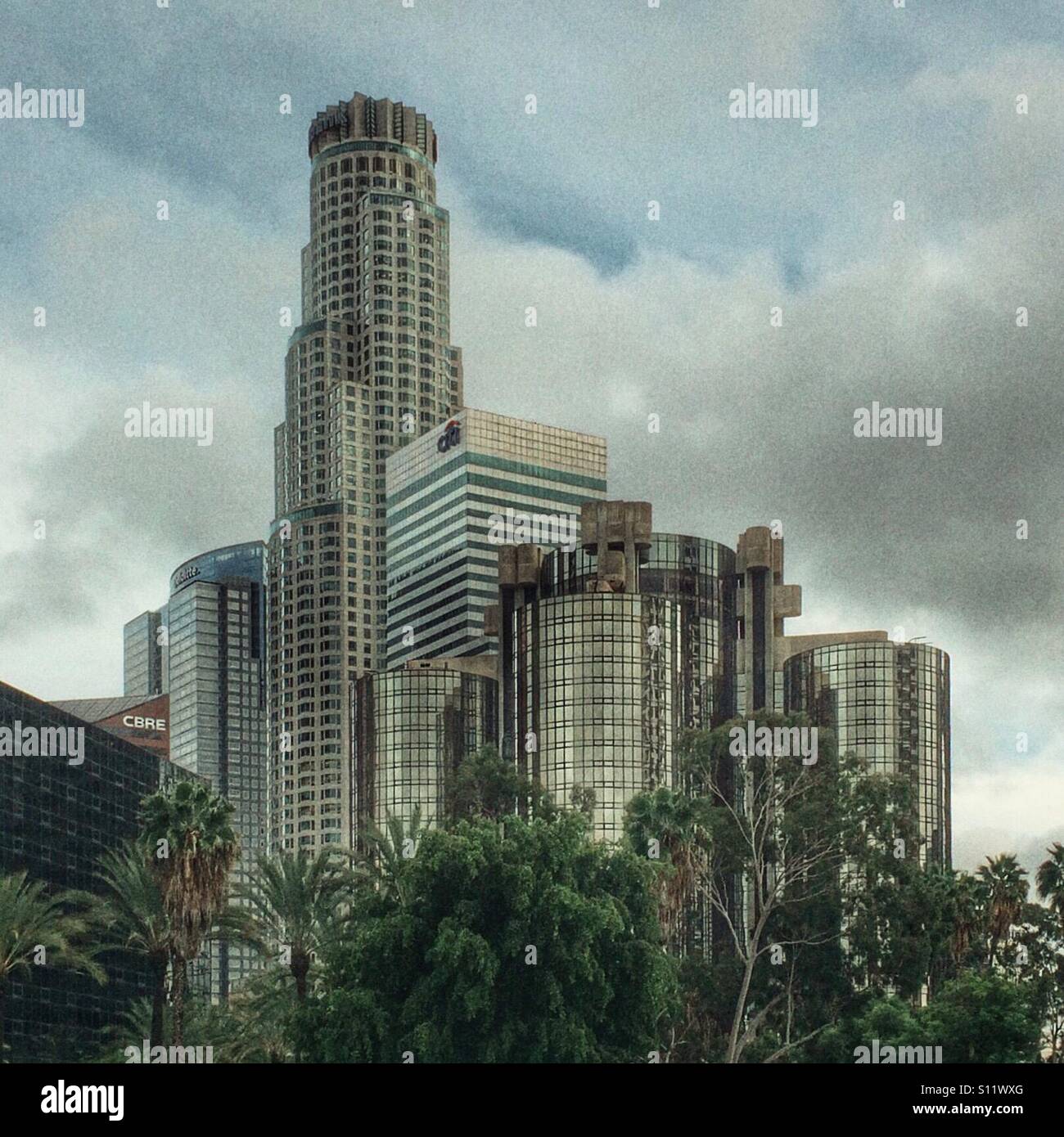 Libreria Tower, Downtown LosAngeles, CALIFORNIA, STATI UNITI D'AMERICA - Immagine stock catturata con smartphone