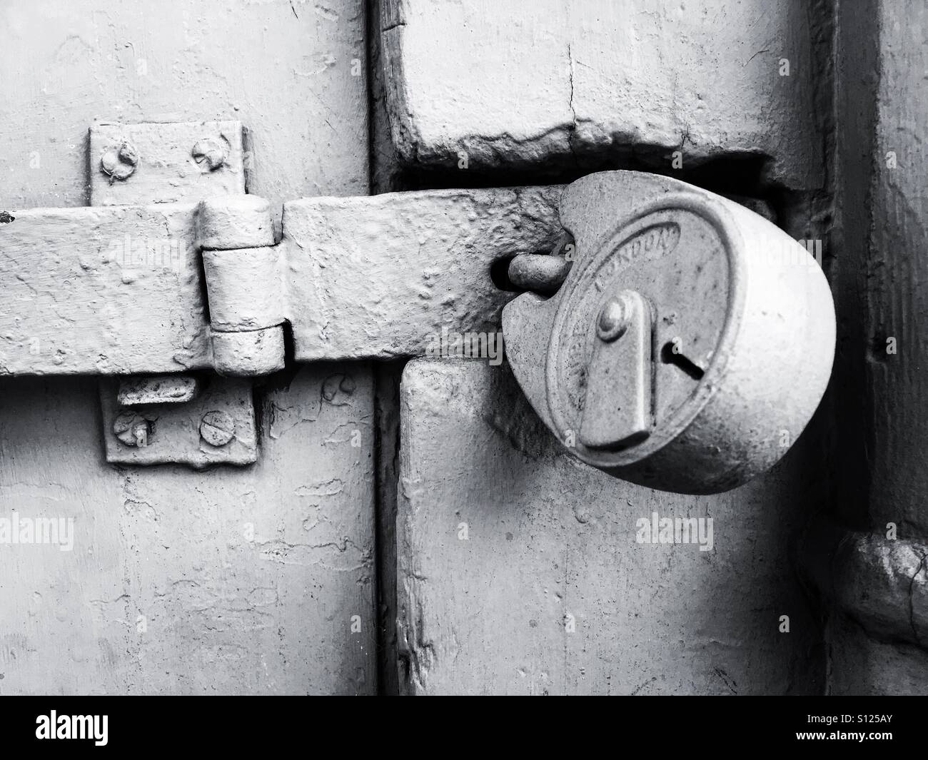 Monocromatico serratura di Londra. Foto Stock