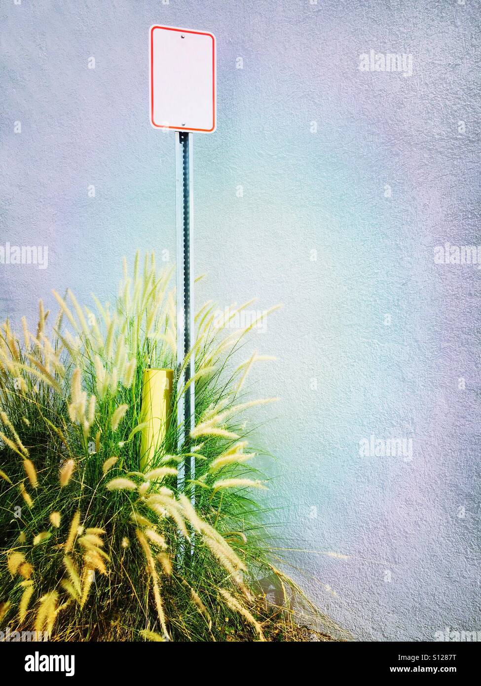Segno bianco al di fuori del mare di avena - Immagine stock catturata con smartphone