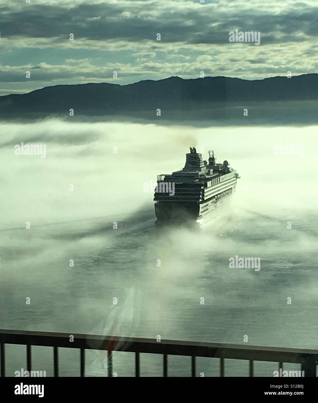 Cruise Ferry nella nebbia Foto Stock