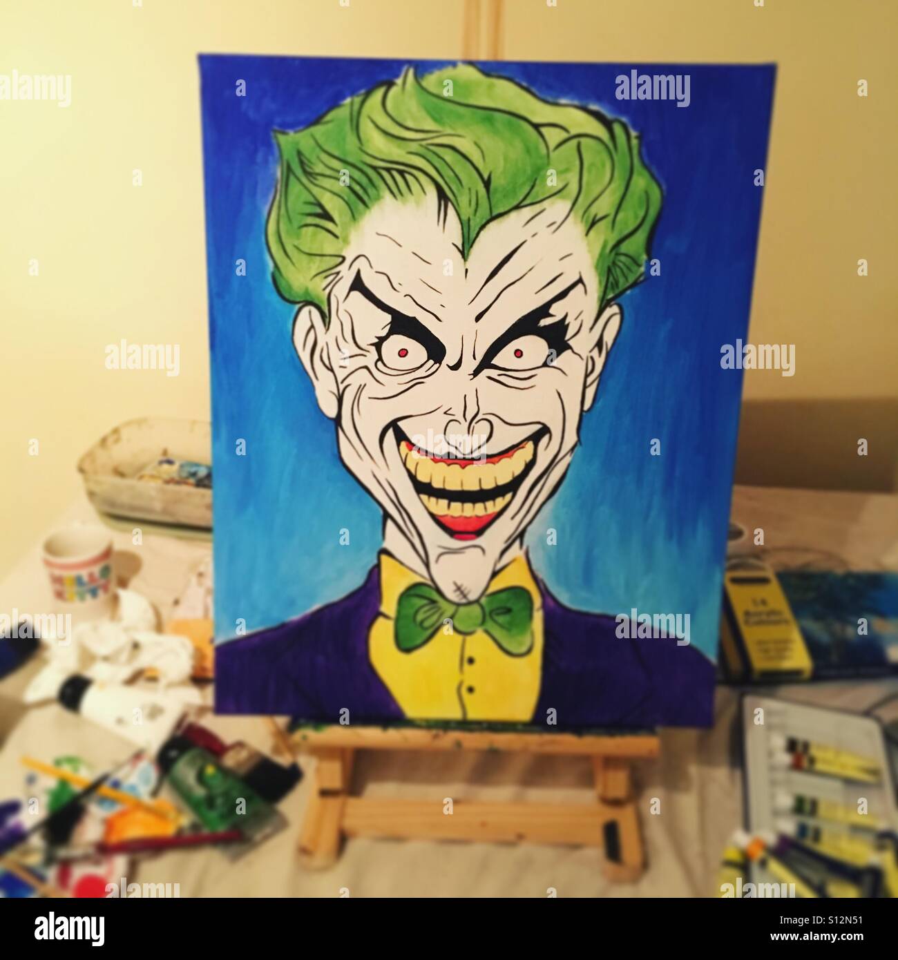 Joker pittura acrilica Foto Stock
