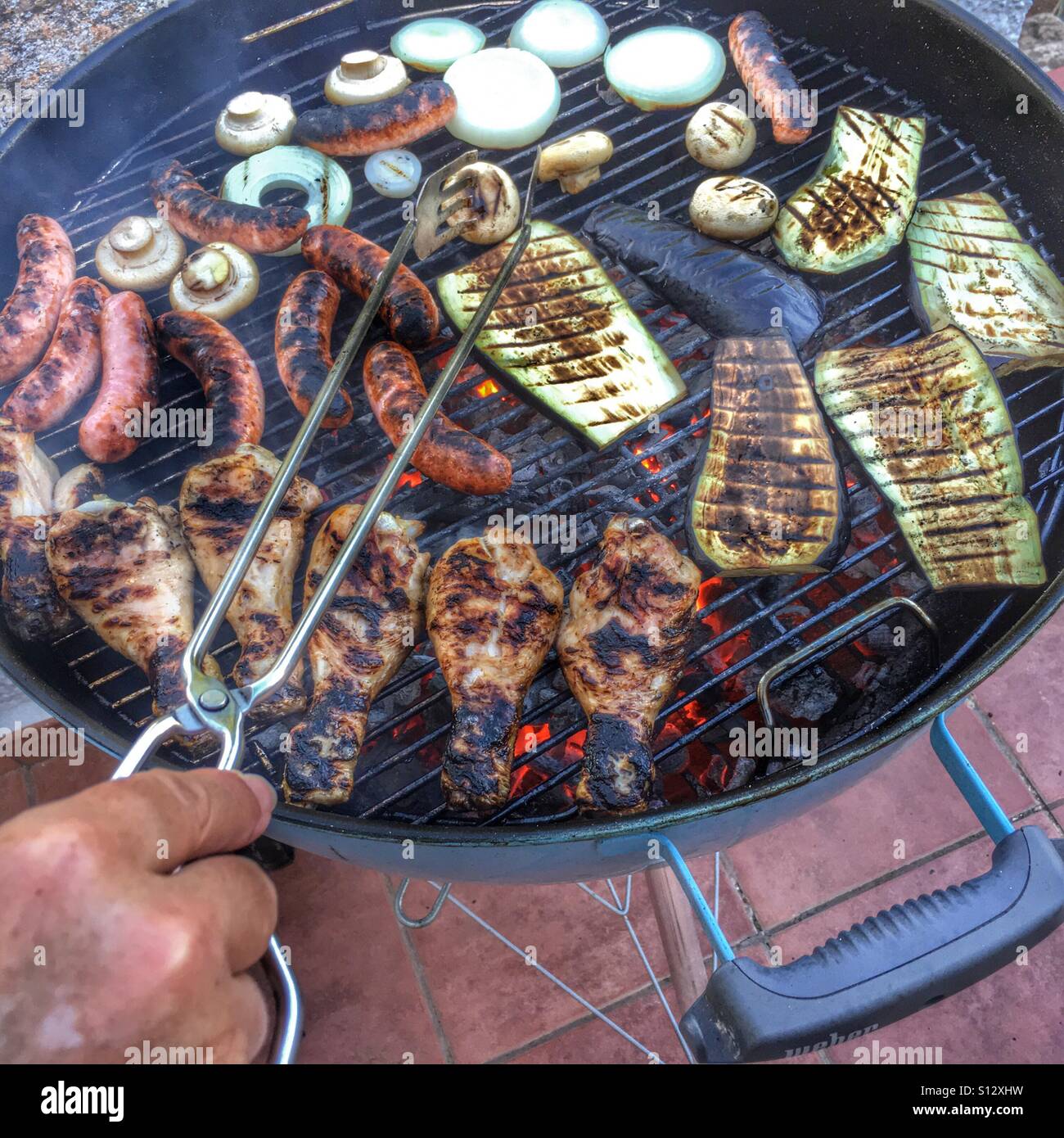Personal POV. Barbecue Foto Stock