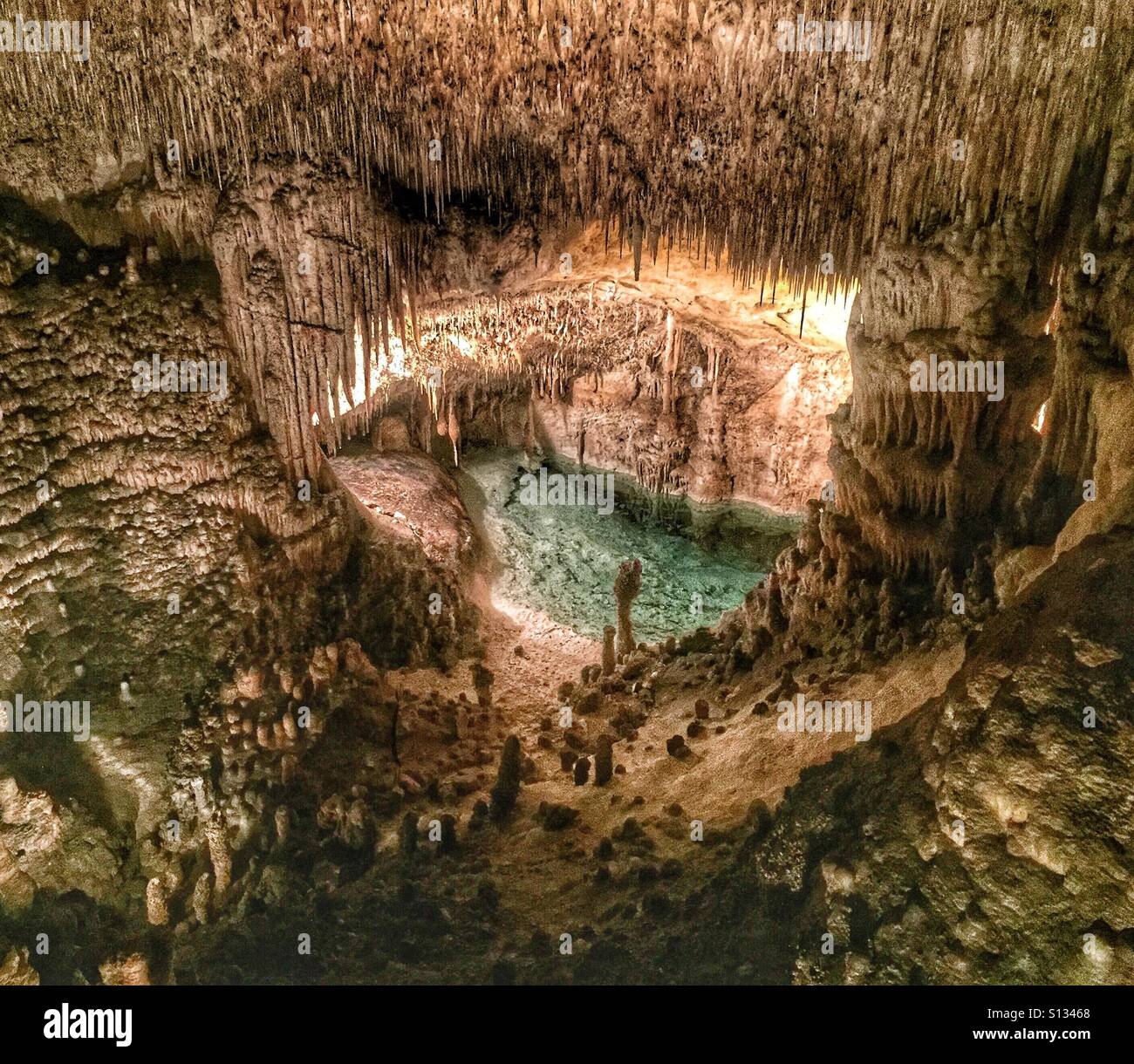 Grotte del Drago, isola di Mallorca, Spagna Foto Stock