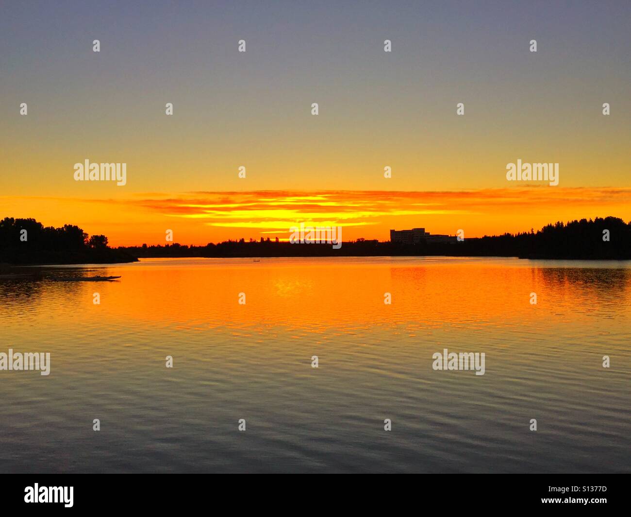 Glenmore serbatoio, Calgary, Alberta, Canada. Foto Stock