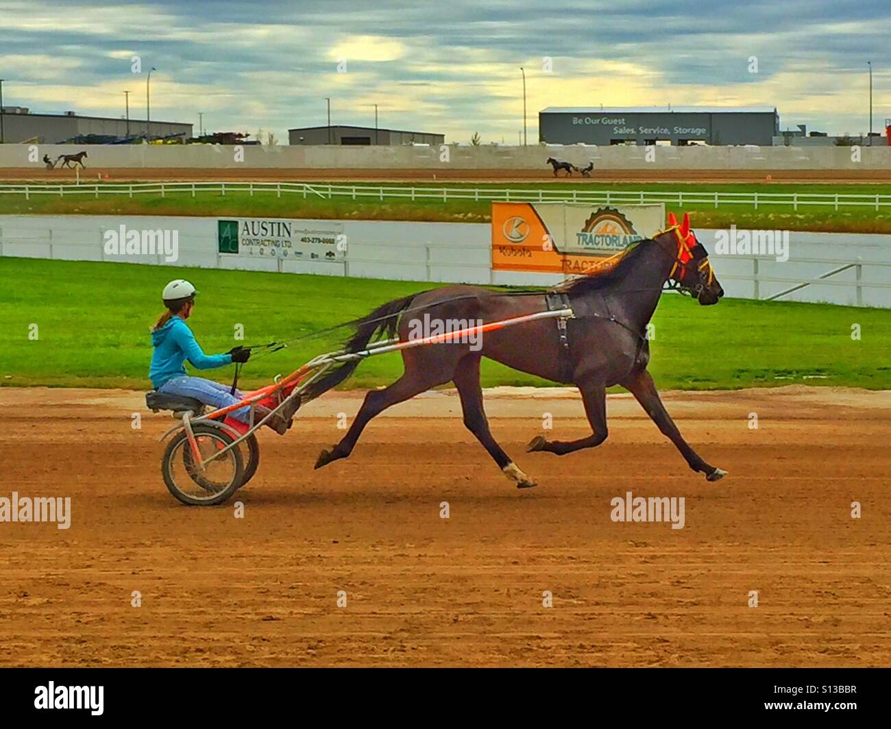 Corse al trotto - Immagine stock catturata con smartphone