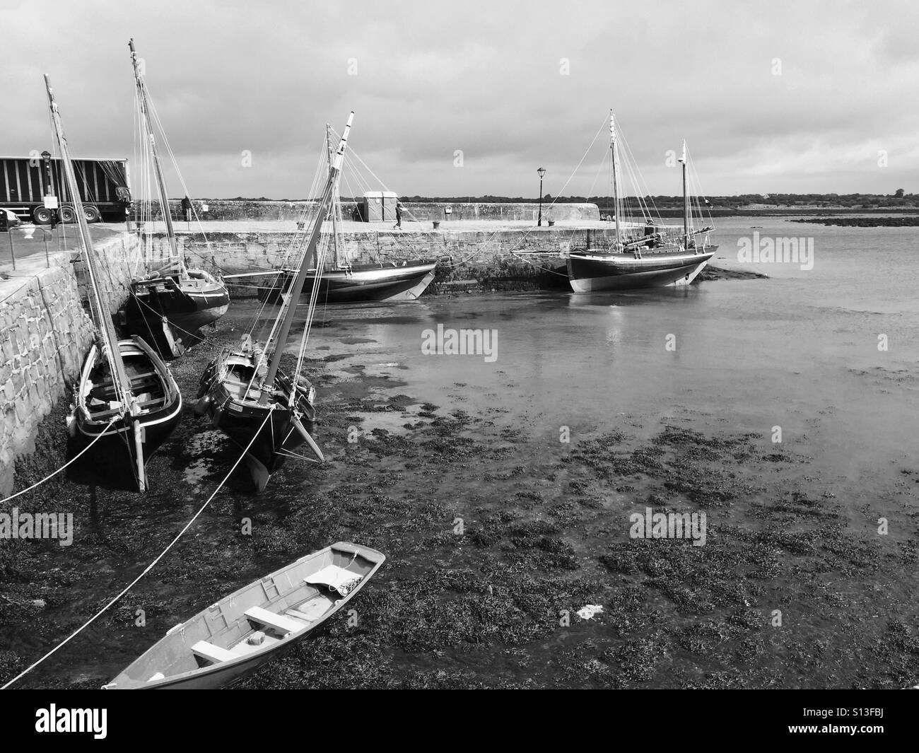 La bassa marea, Kinvara, Co Galway, Irlanda Foto Stock
