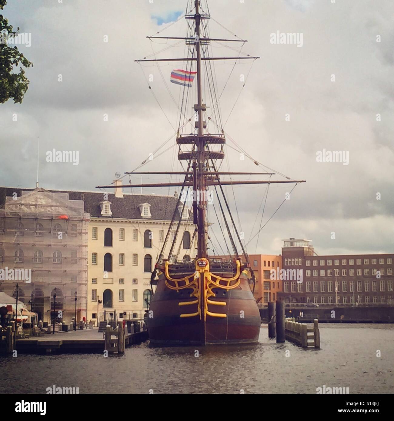 Nave VOC abd scheepvaart museum di Amsterdam Foto Stock