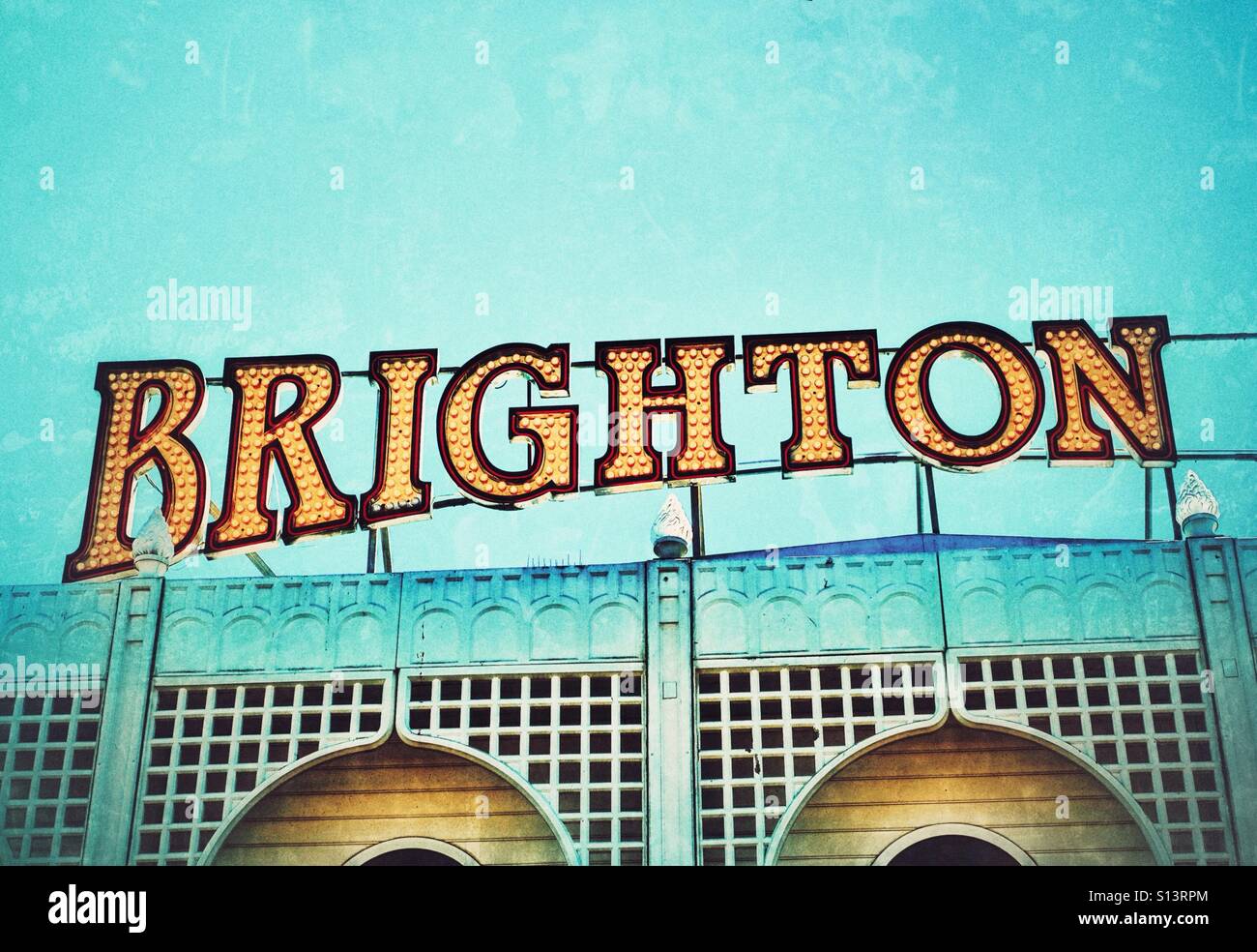 Brighton segno di luci sul molo di Brighton Sussex England Regno Unito Foto Stock