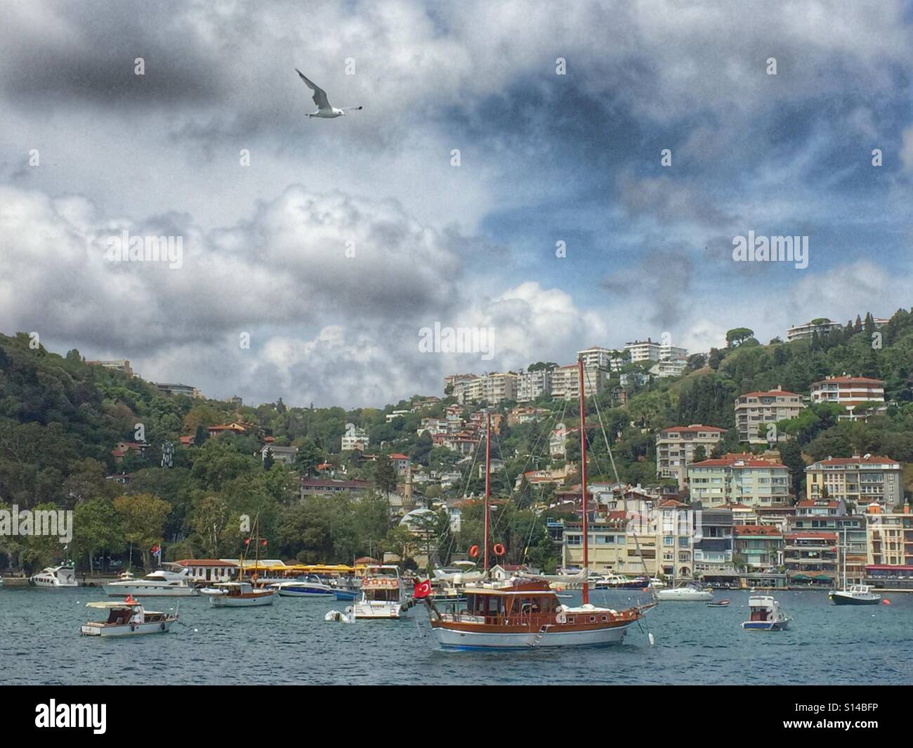 Vista su Istanbul dal Bosforo Foto Stock