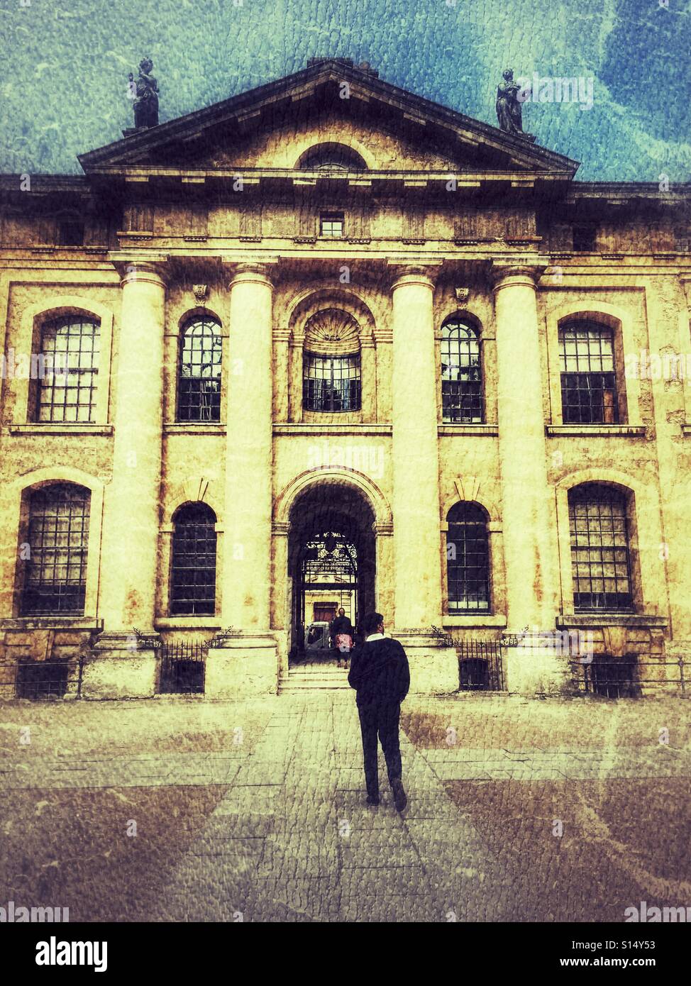 Il Clarendon Building, Broad Street, Oxford, Inghilterra - Immagine stock catturata con smartphone