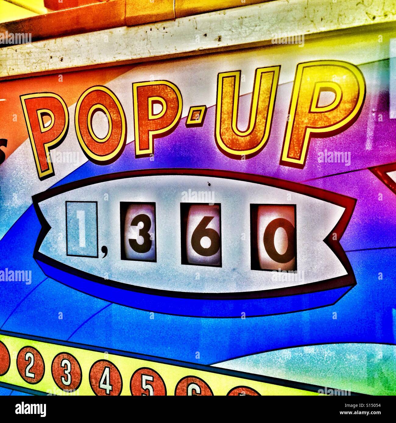 Pop up vintage arcade game Foto Stock