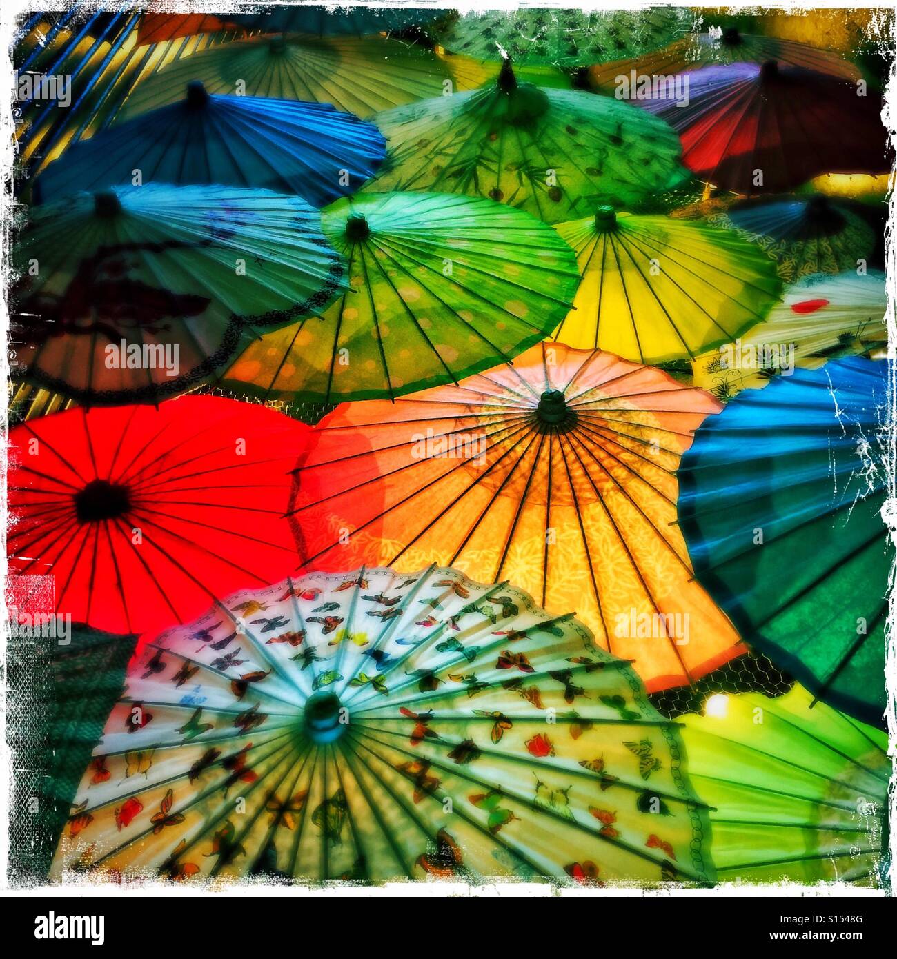 Ombrelloni colorati Foto Stock